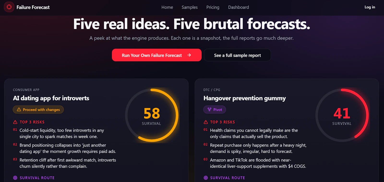 Failure Forecast screenshot 2