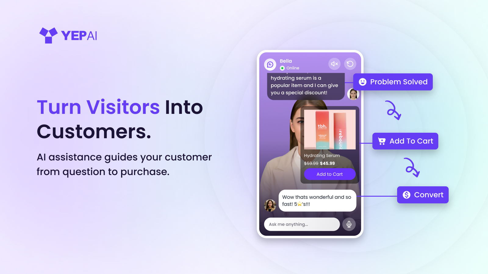Media Yep ai - Chatbot berbilang bahasa untuk Q & A produk dan sokongan penukaran 1