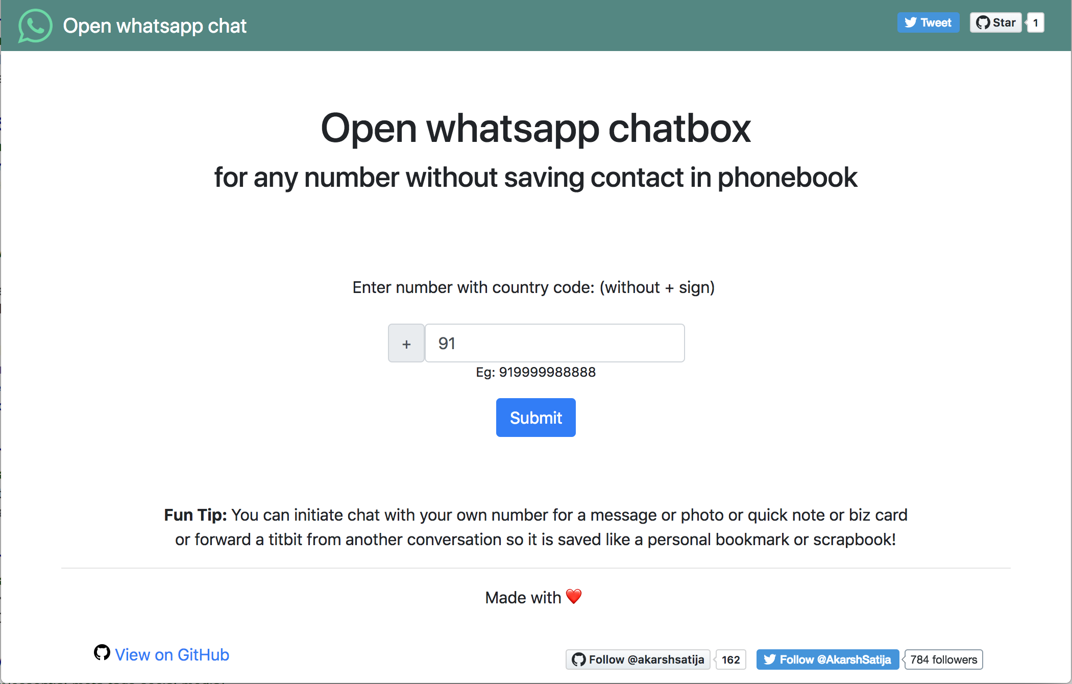 Open whatsapp chat without Saving number gallery image