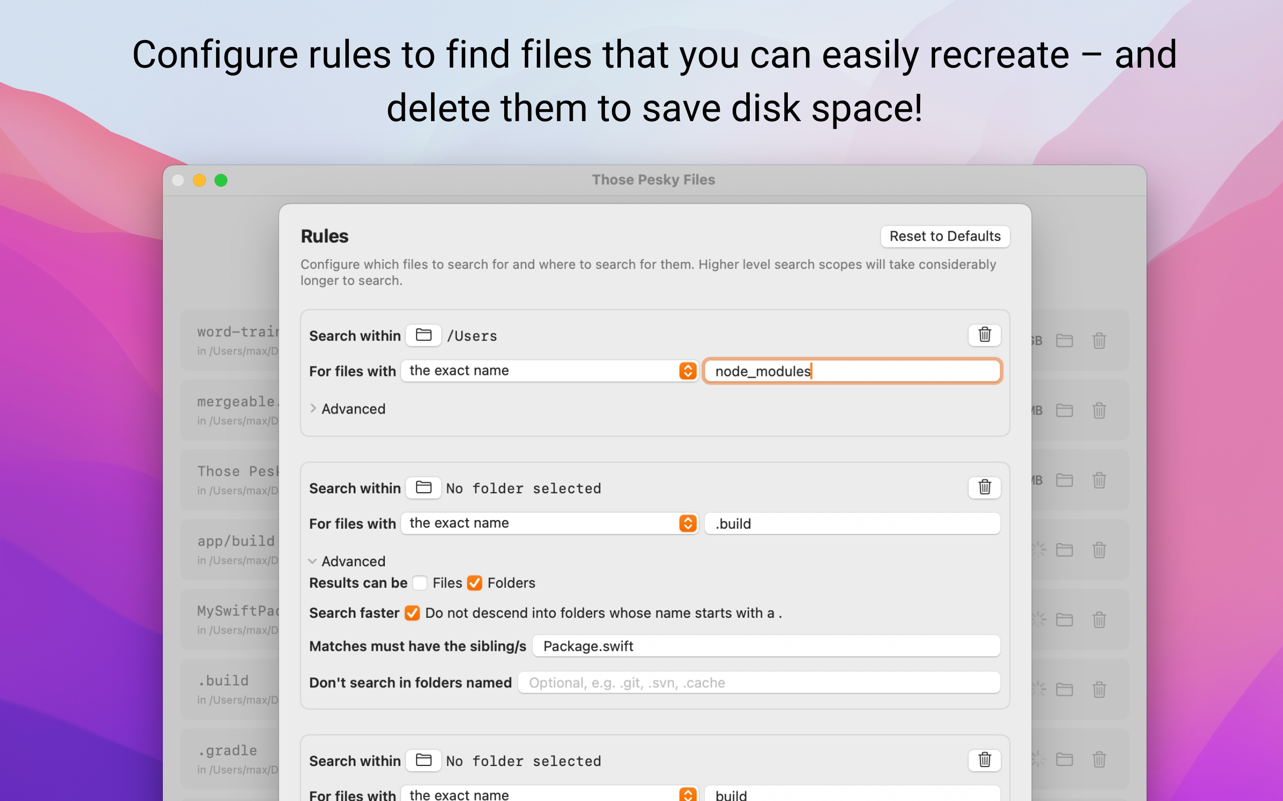Esos archivos molestos - Definir reglas para encontrar archivos regenerables y guardar espacio en disco media 2