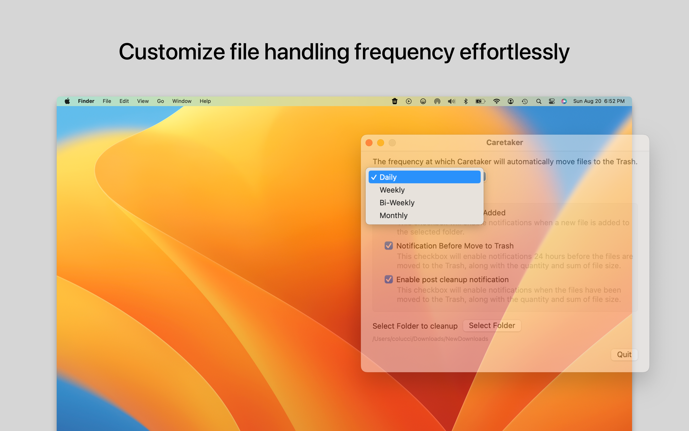 Média Gardien - ami de Trash - Déplacez automatiquement les fichiers à la poubelle sur macOS 3