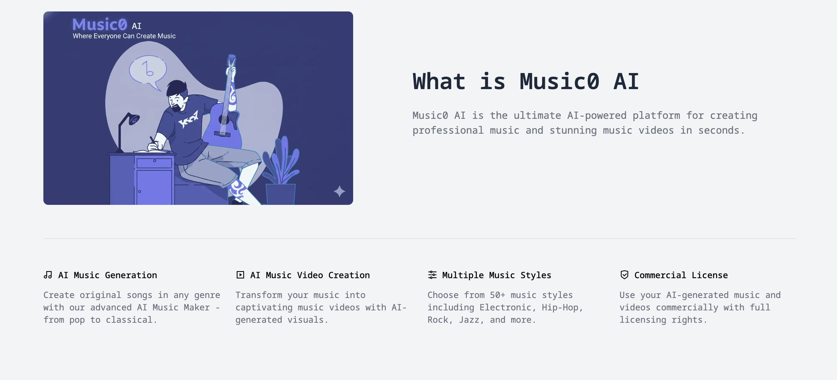 music0 ai - Screenshot 2 showing product features and functionality