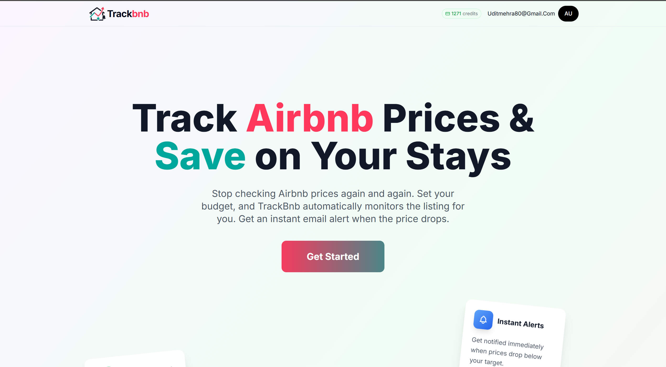 TrackBnb - Main product screenshot demonstrating key features and user interface