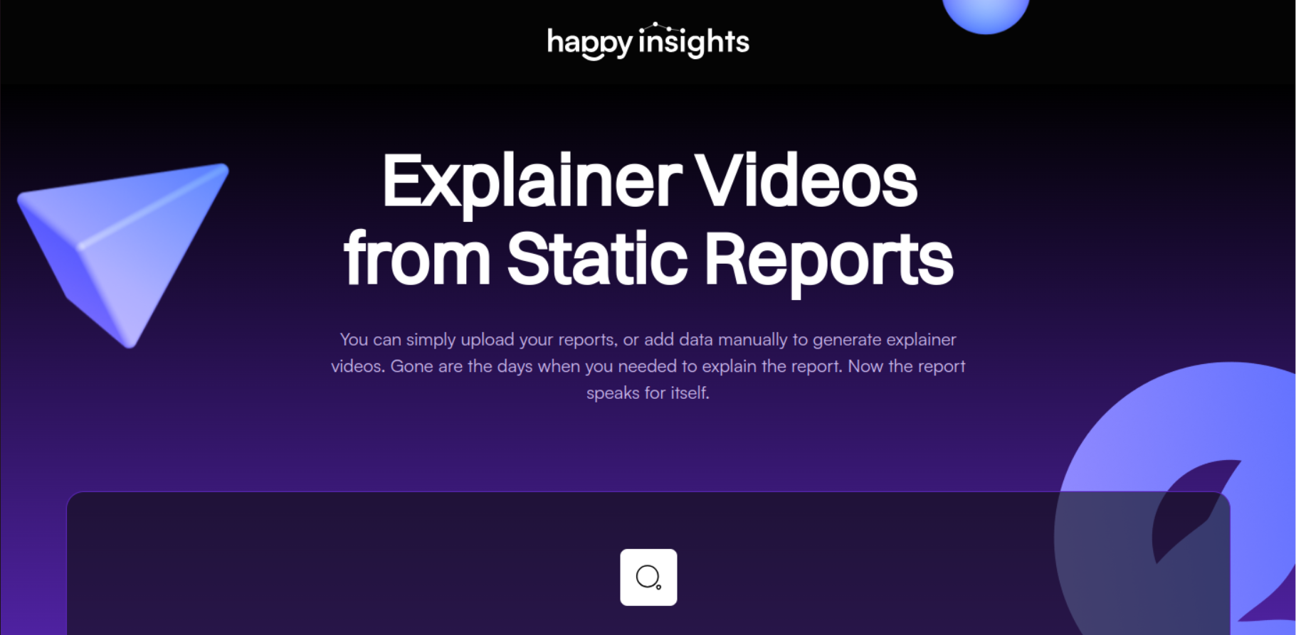 startuptile Happy Insights-Convert static report to dynamic video