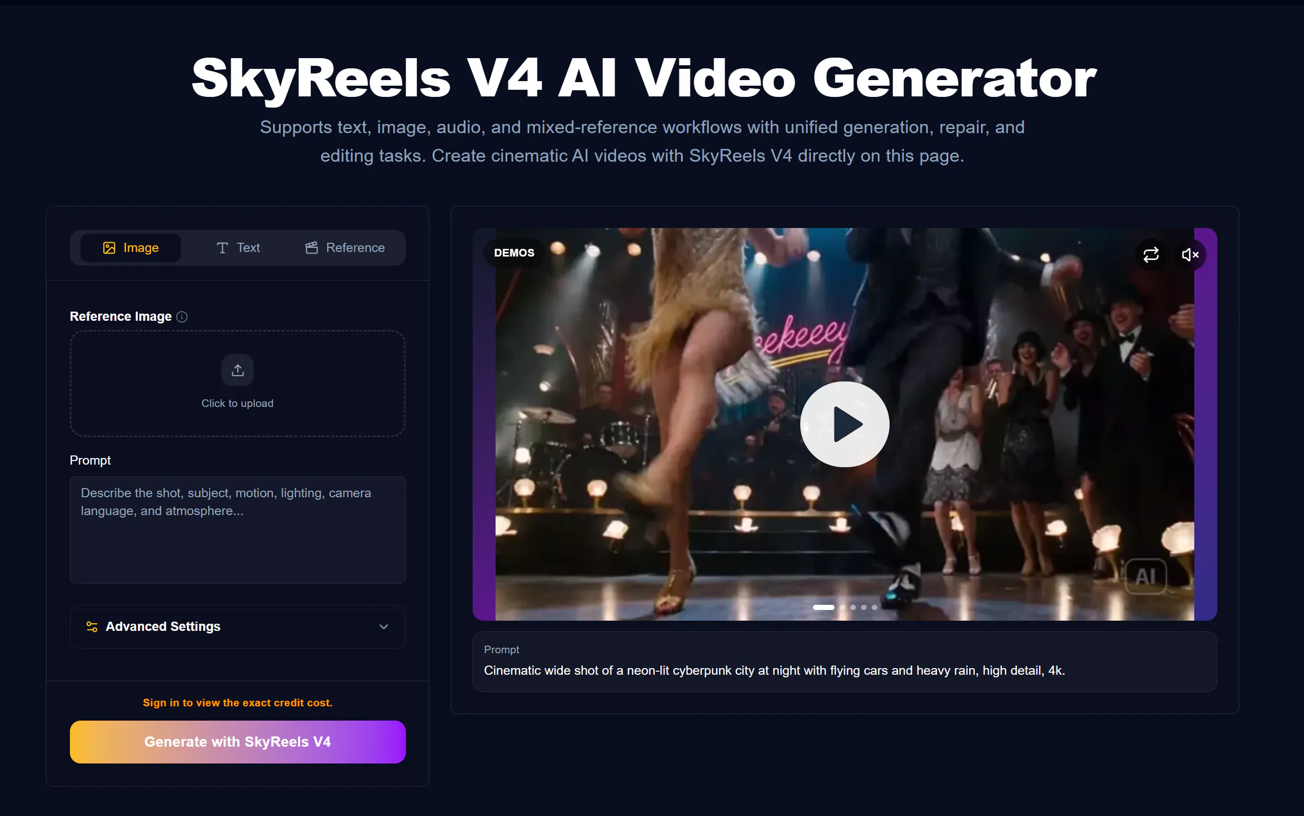 Skyreels V4 제품 배너