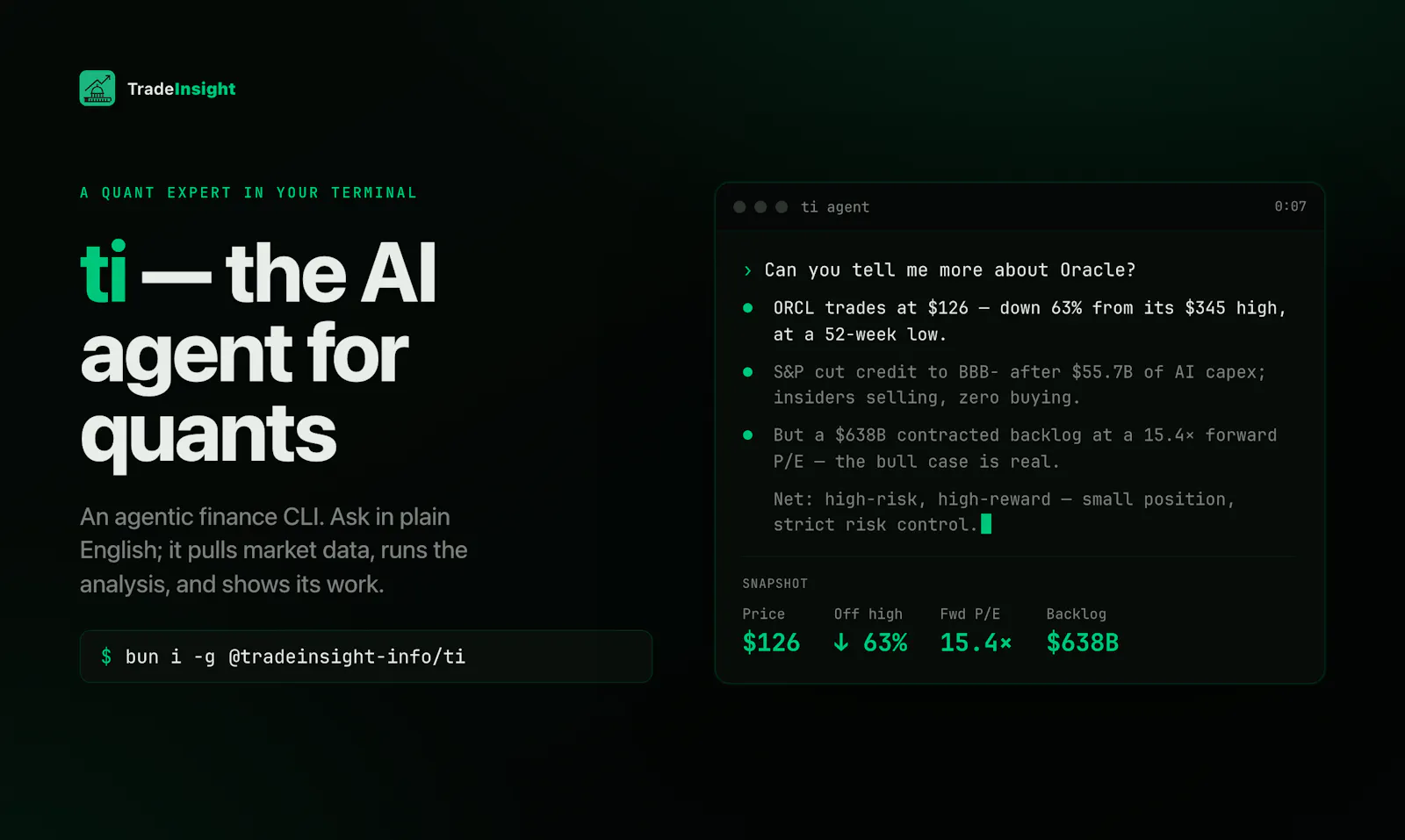ti — AI Agent for Quants & Traders screenshot 3
