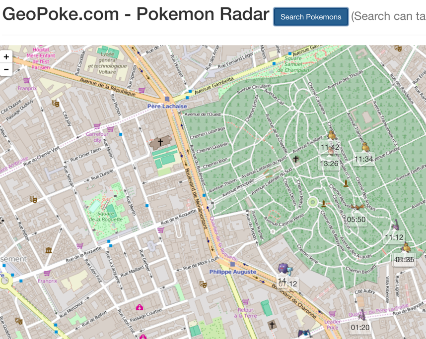 Geopoke.com - Pokemon radar working in browser gallery image