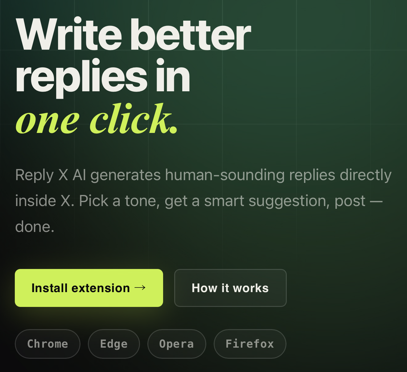Reply X AI - Main product screenshot demonstrating key features and user interface