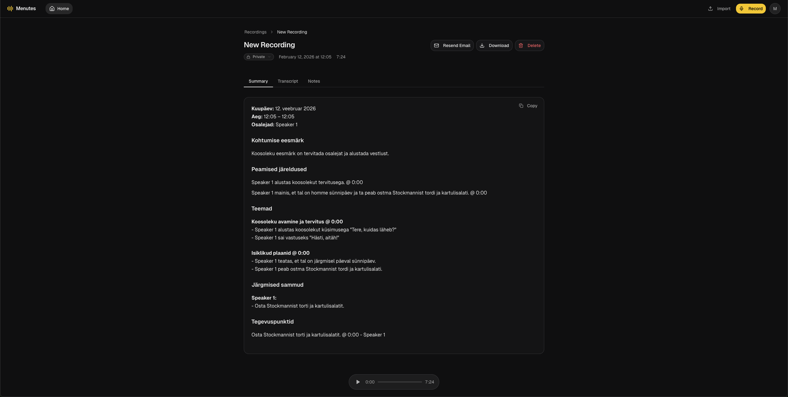Menutes - Main product screenshot demonstrating key features and user interface