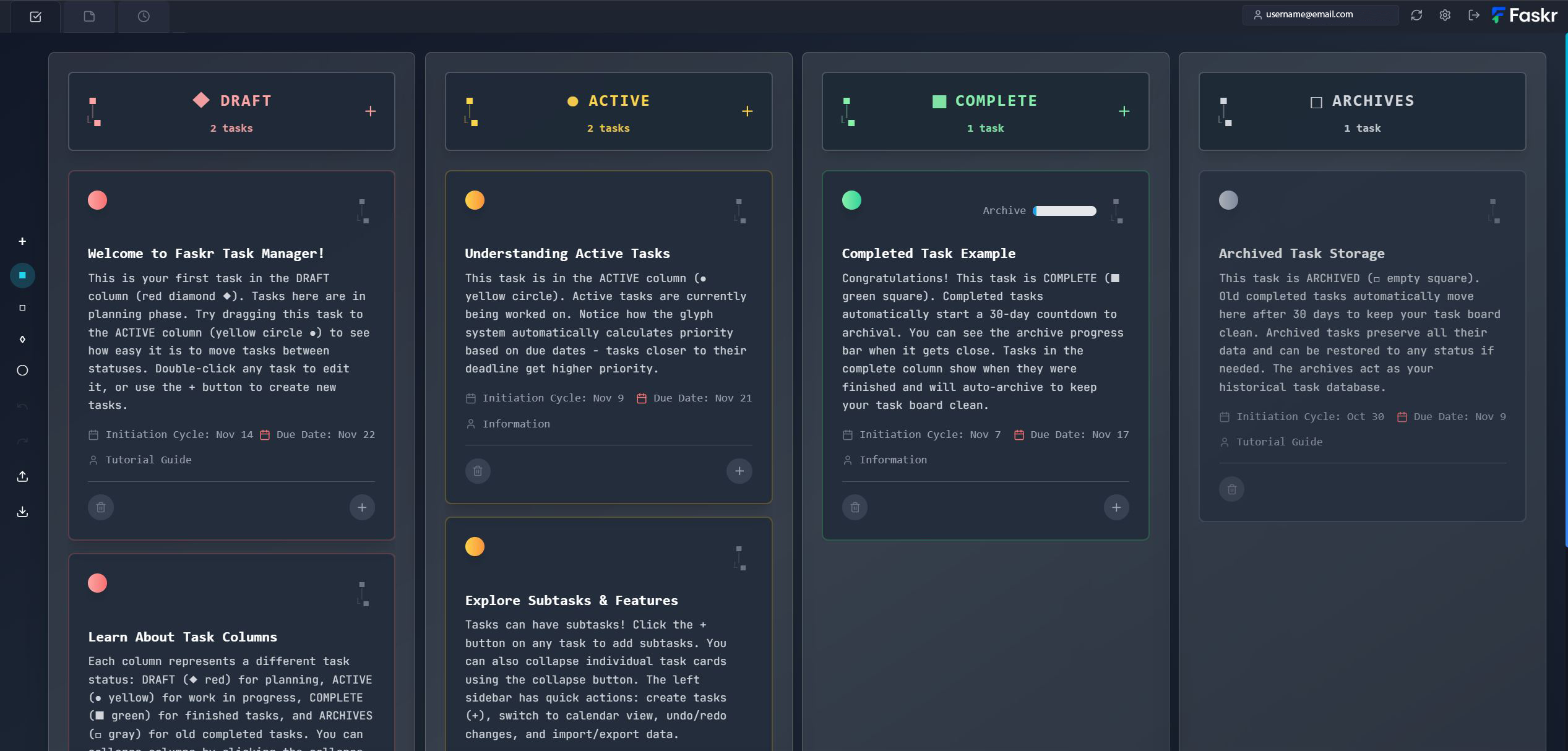Faskr - Main product screenshot demonstrating key features and user interface
