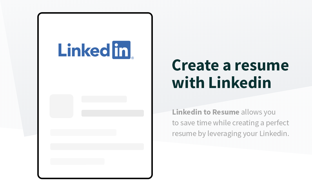 Linkedin To Resume - Use Your Linkedin To Create A Resume | Product Hunt