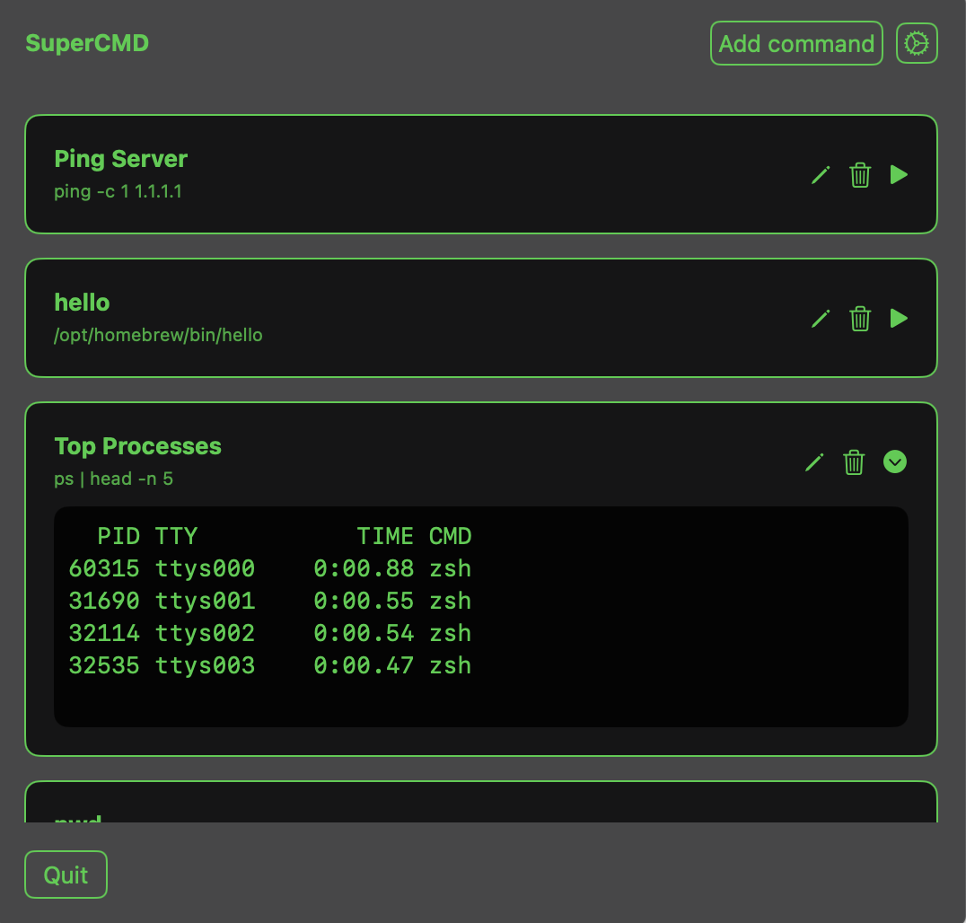 Média Supercmd - Épinglez vos commandes les plus utilisées dans macOS et accédez rapidement 2