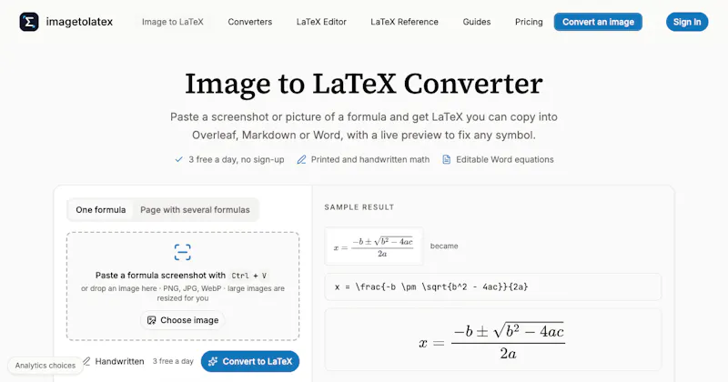 imagetolatex screenshot 2