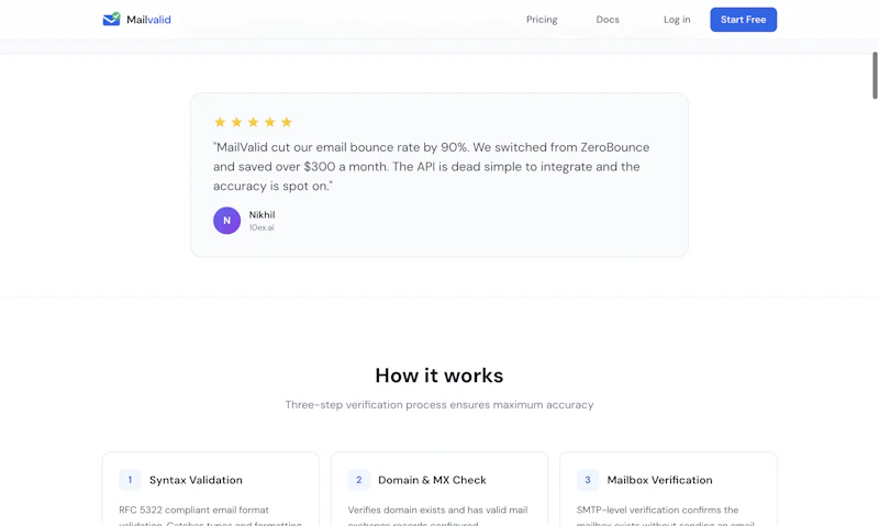 Mailvalid screenshot 1