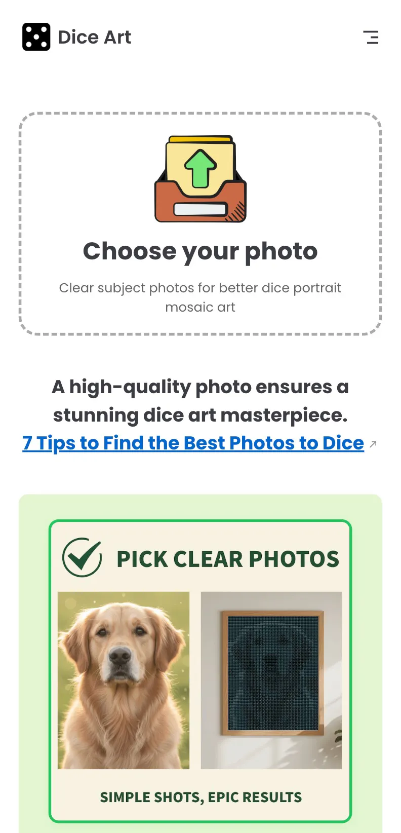 Free Dice Mosaic Generator gallery image
