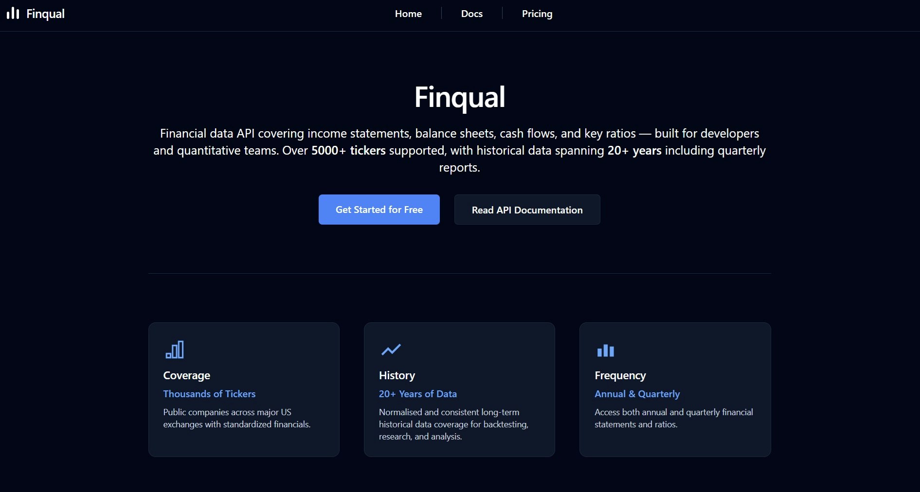 Finqual - Main product screenshot demonstrating key features and user interface