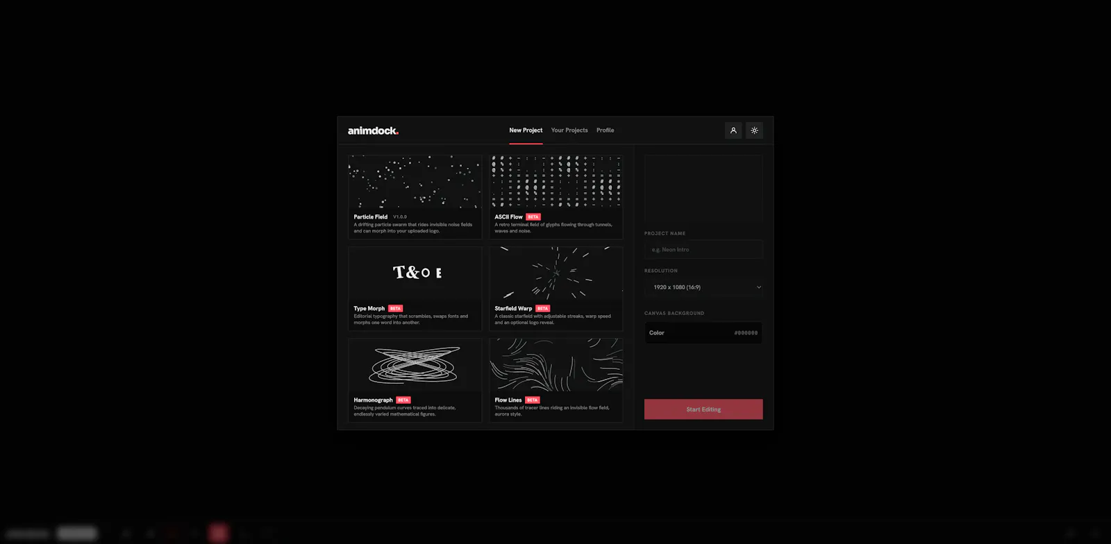 Animdock Motion Templates in the Browser screenshot 3