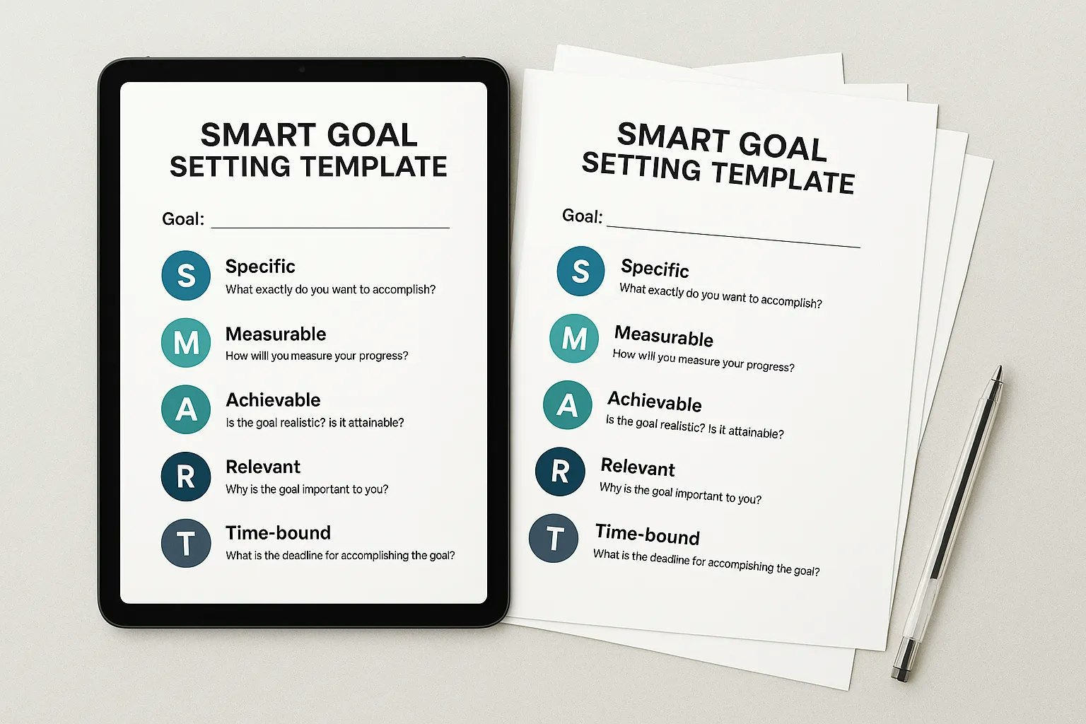 Mídia 1 de Gerador de metas SMART da ActionableSelf - Transforme suas ideias vagas em objetivos perfeitamente formulados.