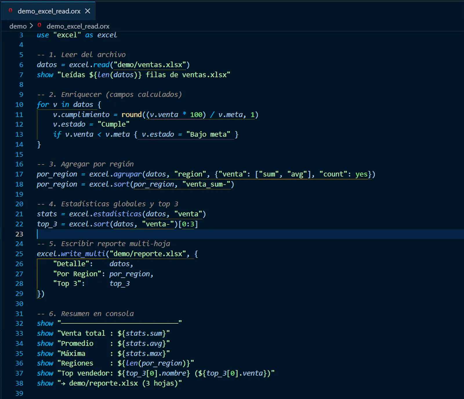 Orion Language screenshot 3