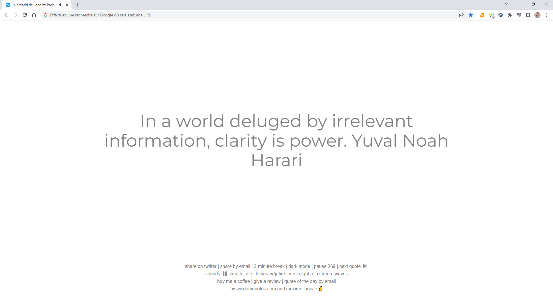 Wisdomquotes.com Chrome एक्सटेंशन - हैंडपिक्ड उद्धरण ज्ञान और आंतरिक शांति मीडिया 2