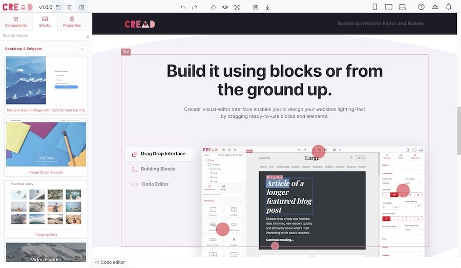 Cread Website Editor gallery image