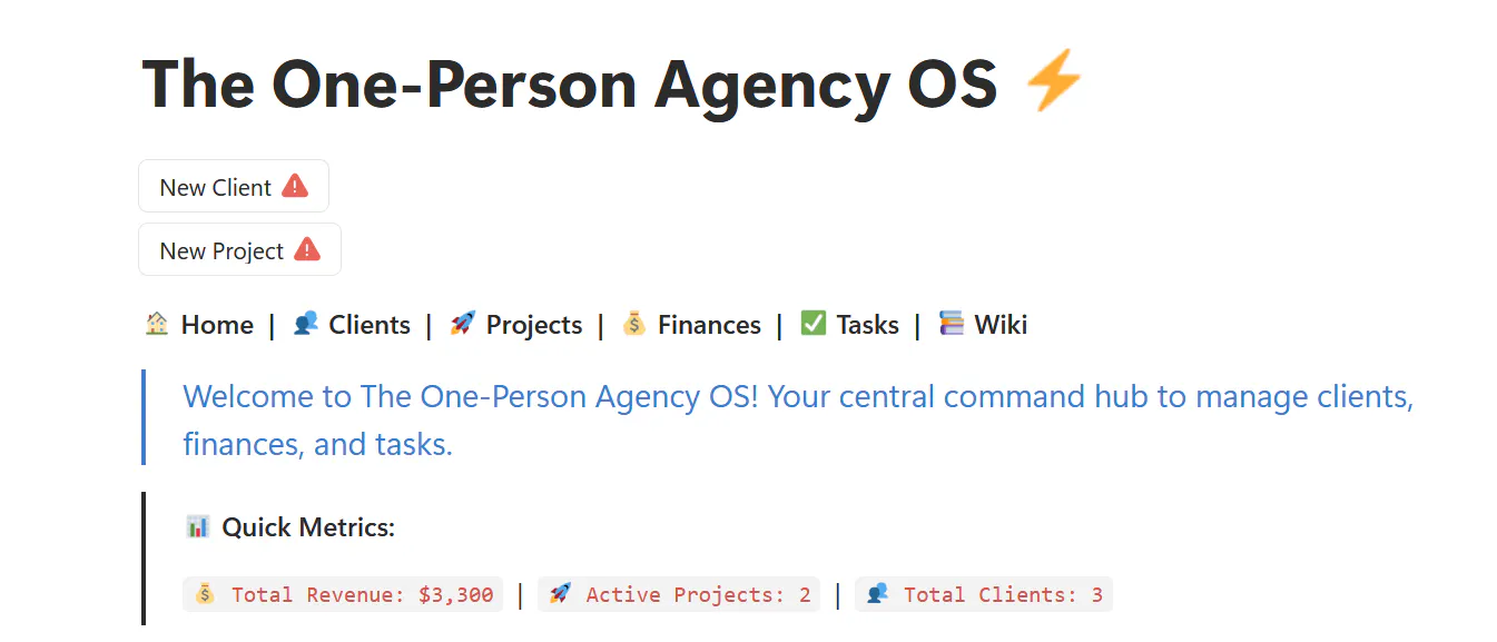 The One-Person Agency OS gallery image