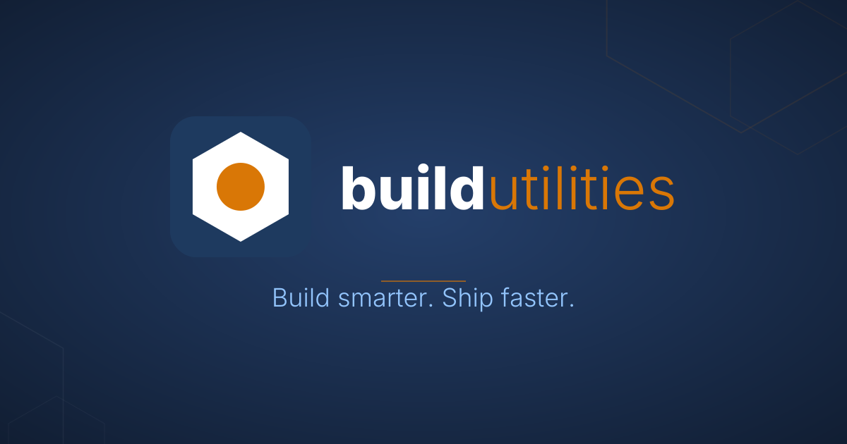 BuildUtilities - Main product screenshot demonstrating key features and user interface