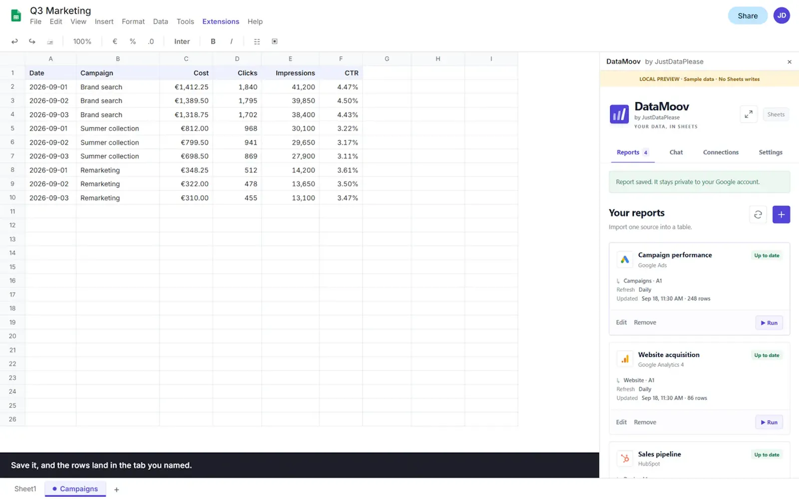 DataMoov for Google Sheets™ (Free) screenshot 4