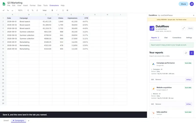 DataMoov for Google Sheets™ (Free) screenshot 4