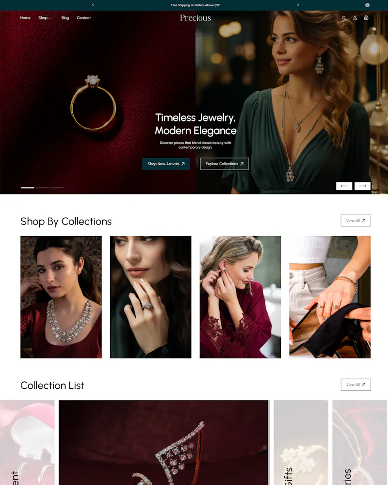 Precious Jewellery Shopify Theme screenshot 1