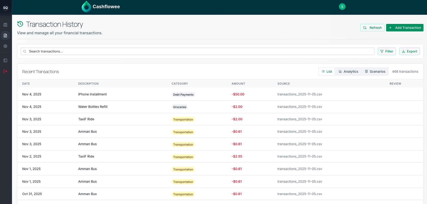 Cashflowee AI - Screenshot 2 showing product features and functionality