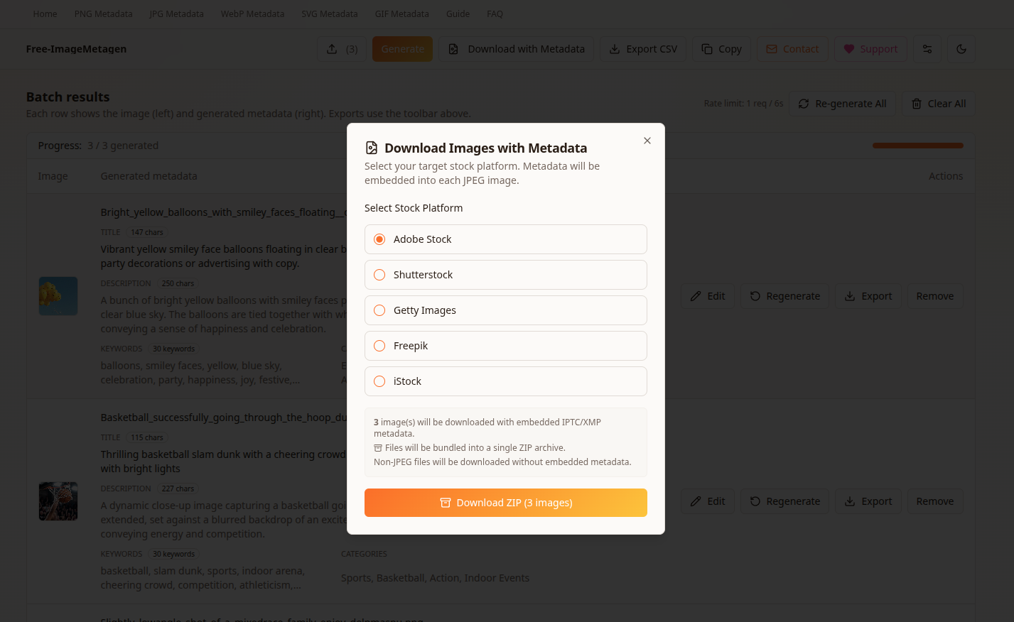 Free-ImageMetagen - Screenshot 4 showing product features and functionality