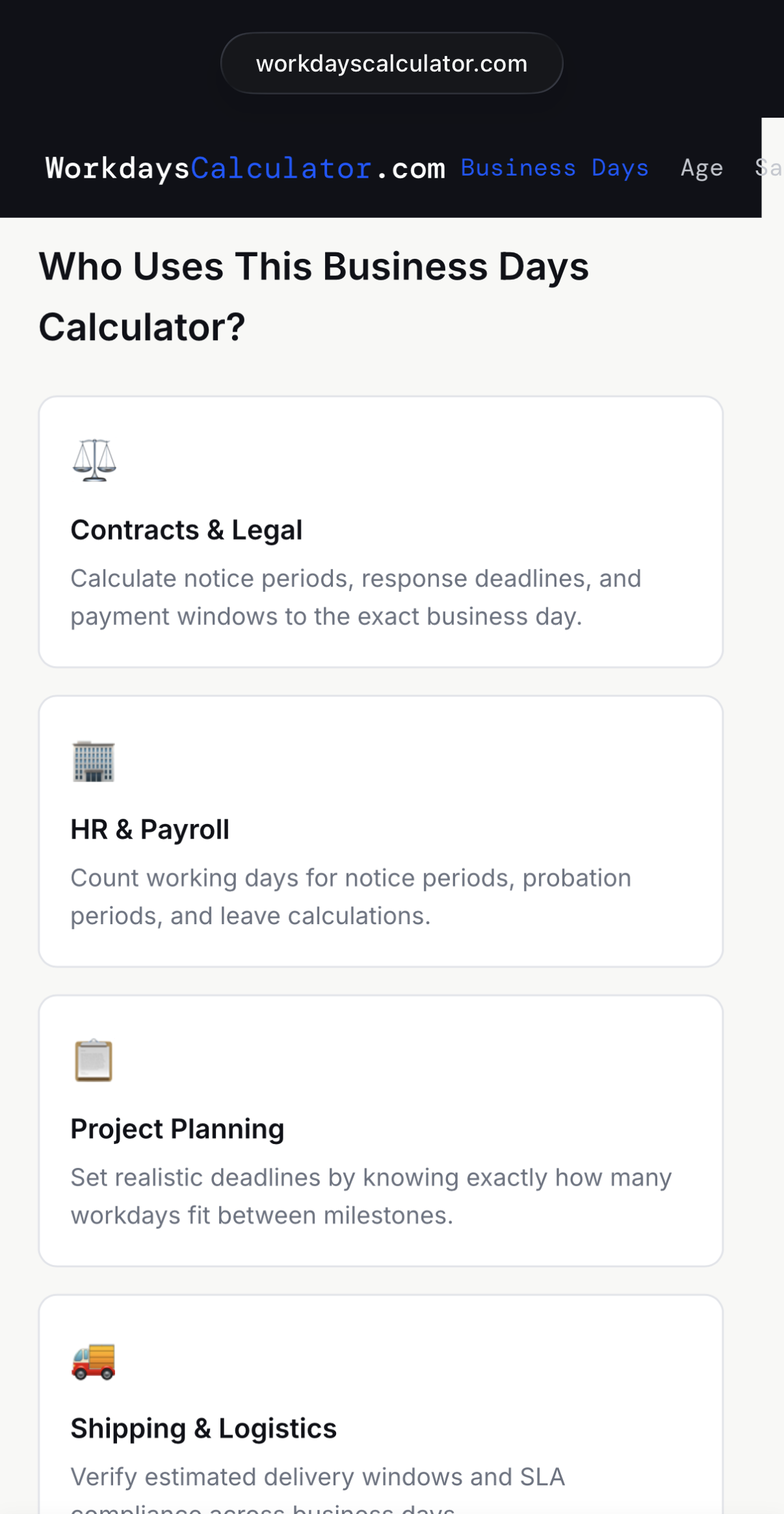 WorkdaysCalculator.com gallery image
