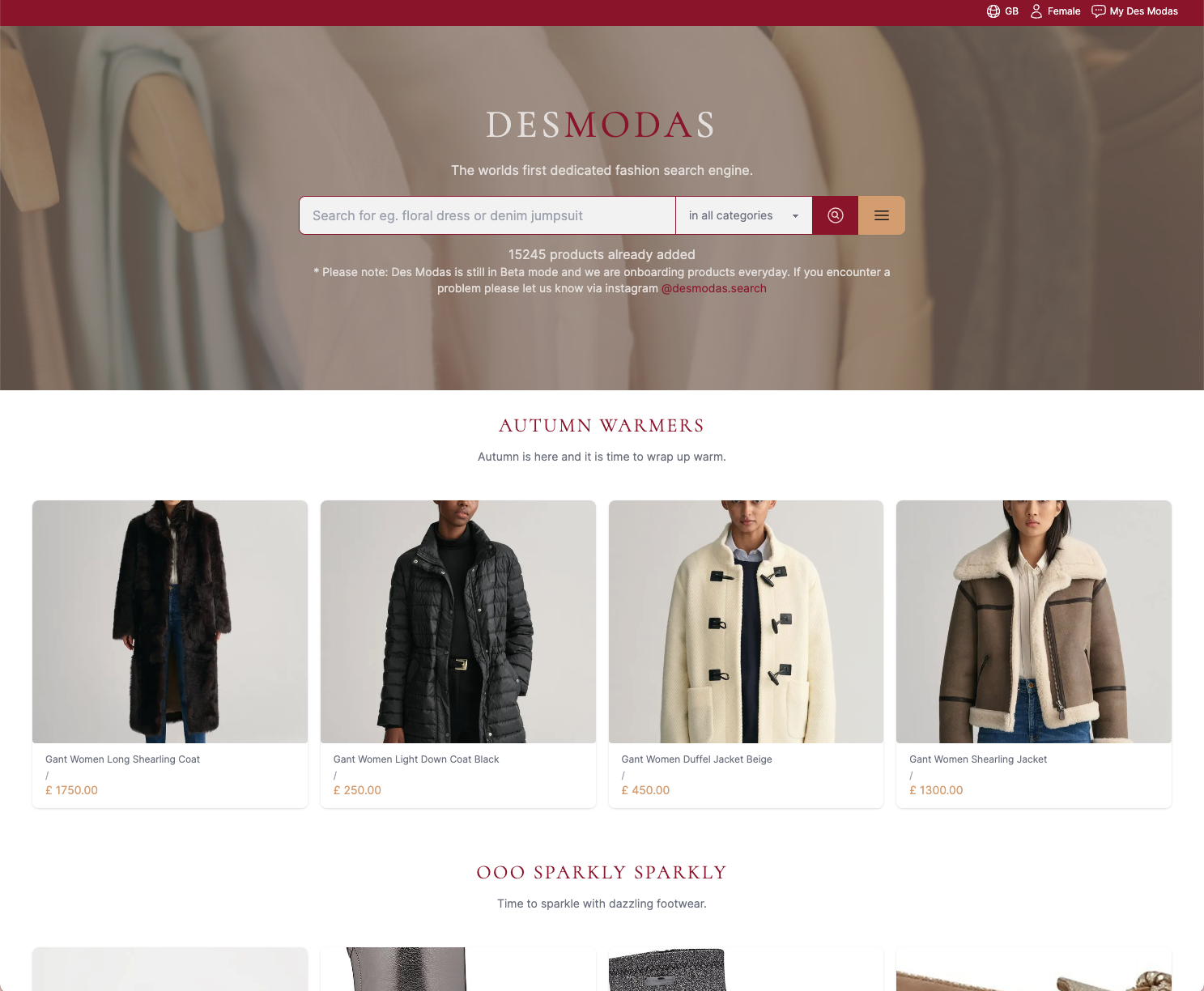 Des Modas Fashion Search