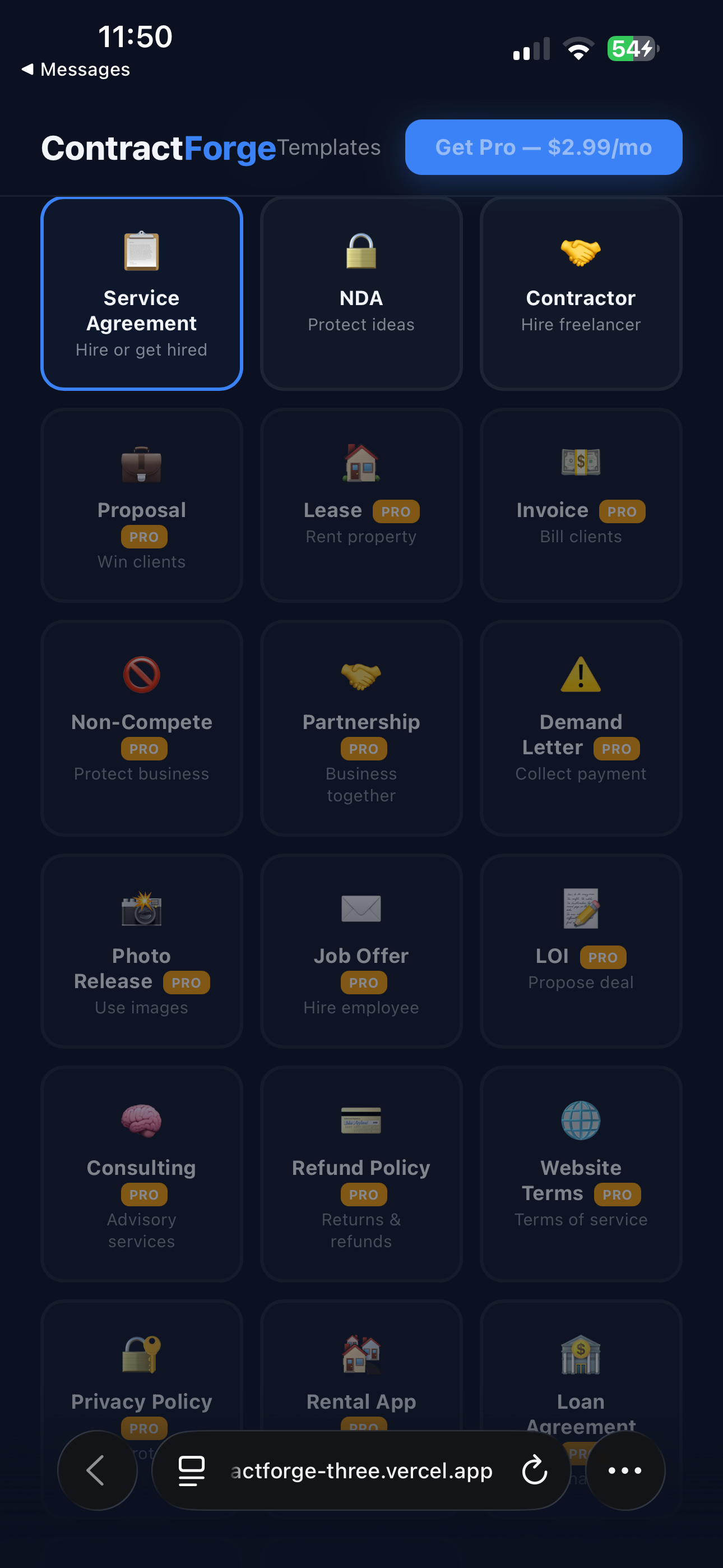 ContractForge — Professional Contracts