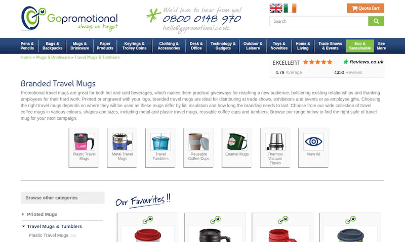 GoPromotional Travel Mugs screenshot 1