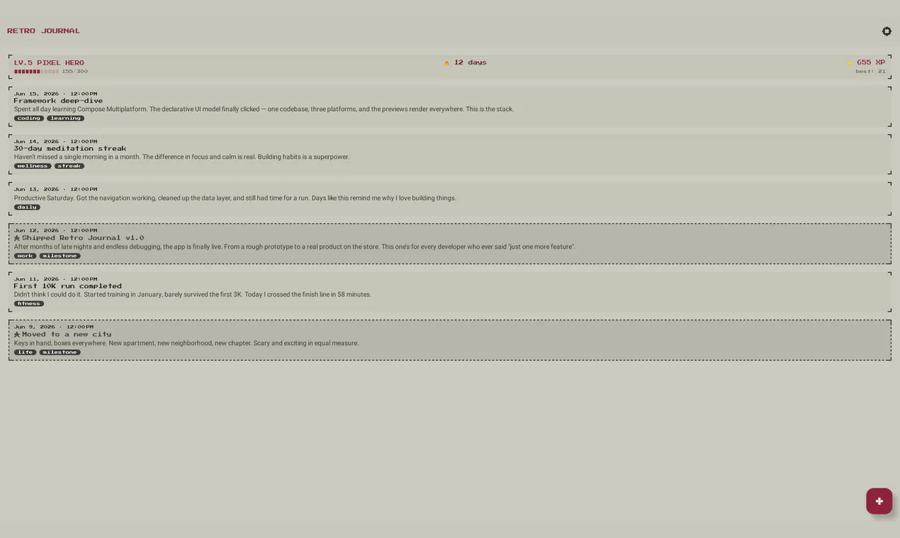 Retro Journal Desktop Client gallery image