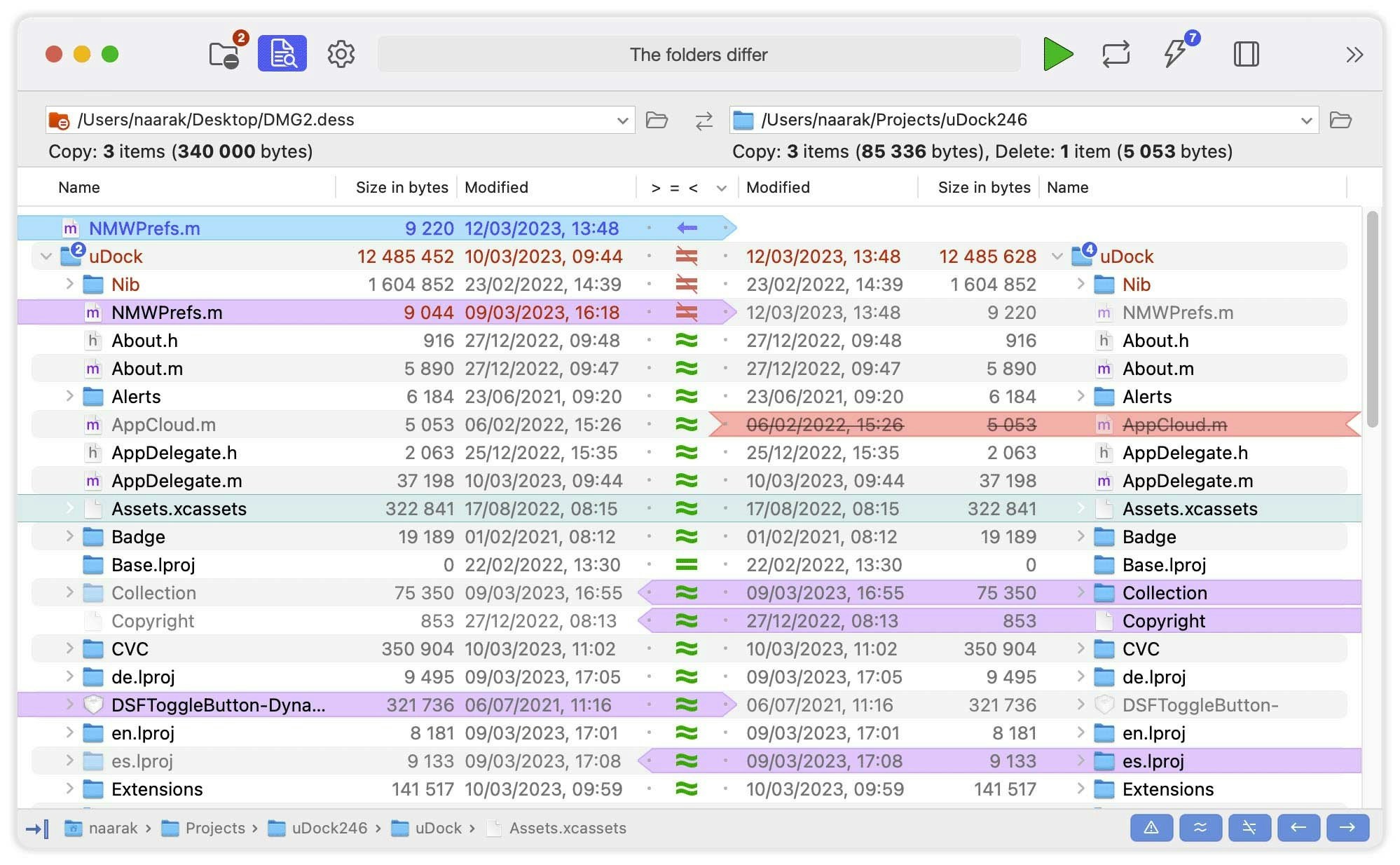 Media Direqual - Bandingkan folder Mac dengan Direqual 1
