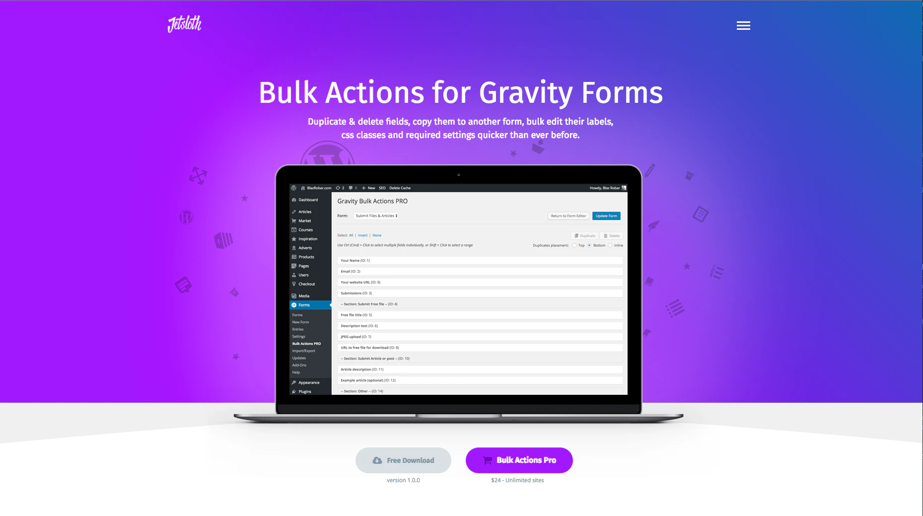 Bulk Actions for Gravity Forms
