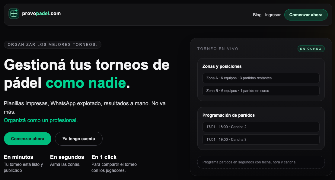 provopadel - Main product screenshot demonstrating key features and user interface