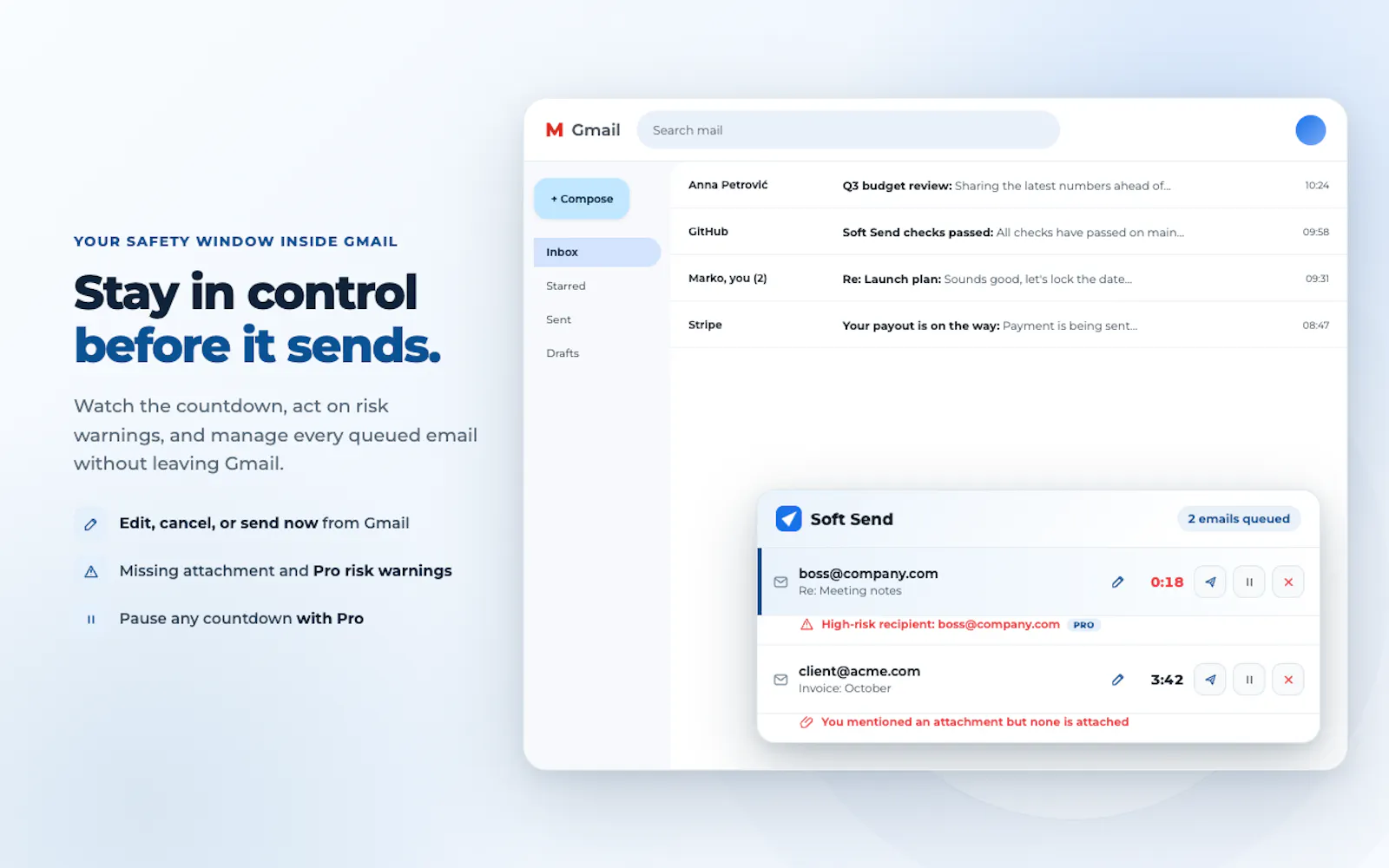 Soft Send: Delay & Undo Send for Gmail screenshot 3