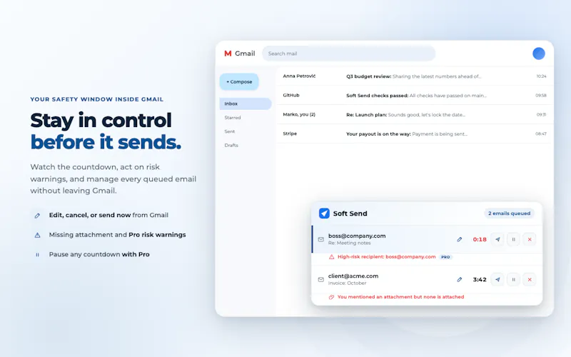 Soft Send: Delay & Undo Send for Gmail screenshot 3