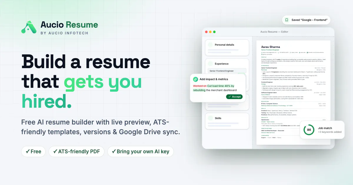 Aucio Resume gallery image