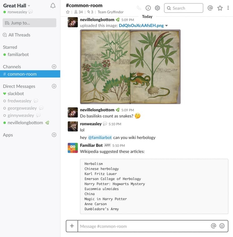 Wikipedia for Familiar Bot gallery image
