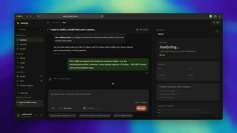 Miniclay AI screenshot 1 (video preview)