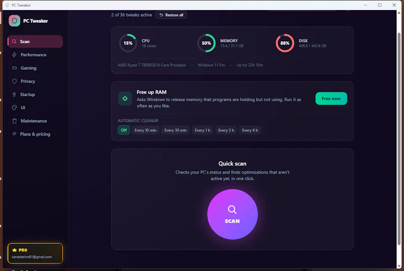 PC Tweaker screenshot 2