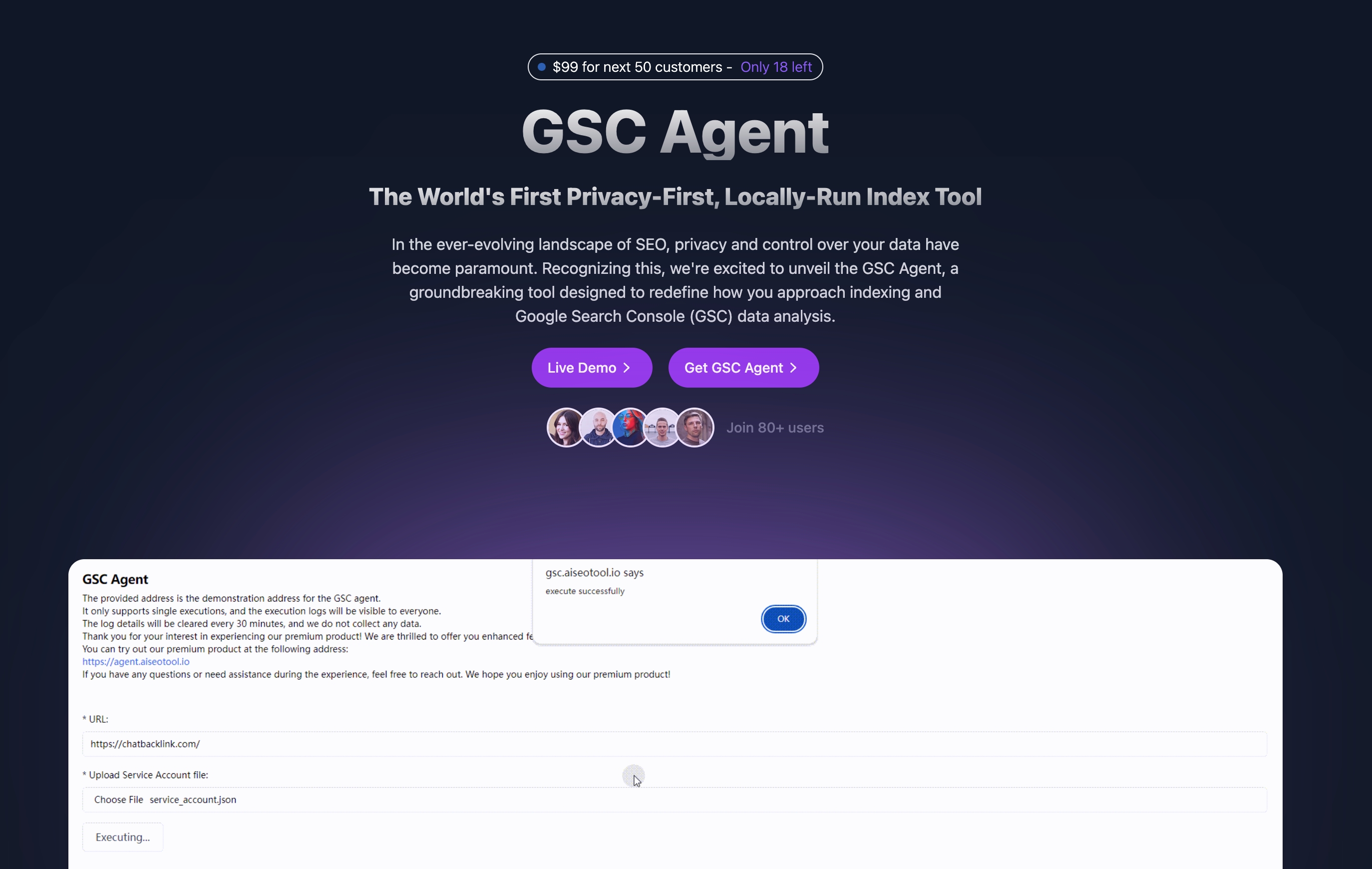 GSC代理 - 世界上第一個隱私優先，本地運行的索引工具 media 1