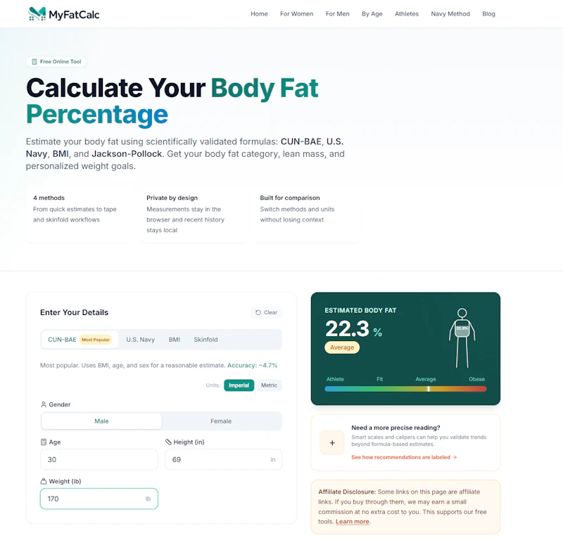 MyFatCalc.com screenshot 3