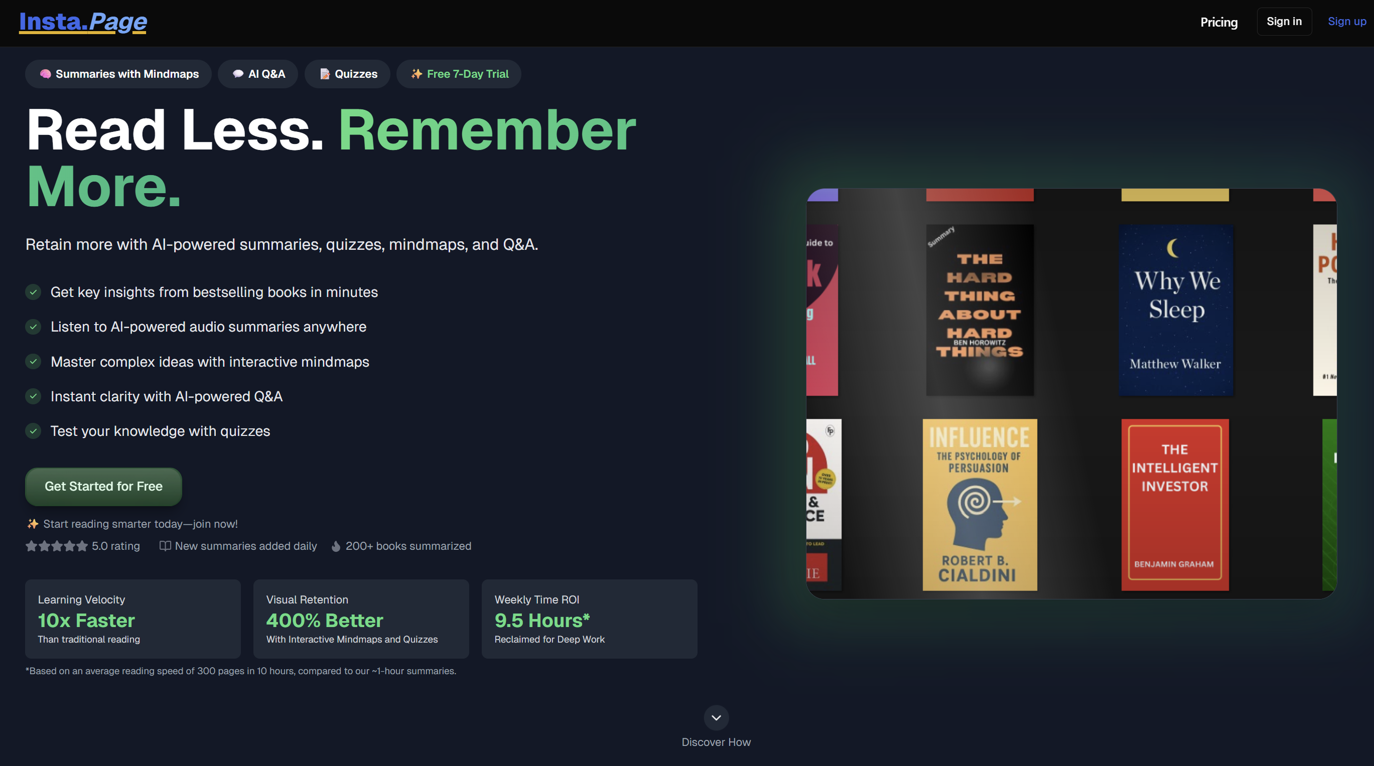 Insta.Page 2.0: Talk to Your Books - Main product screenshot demonstrating key features and user interface