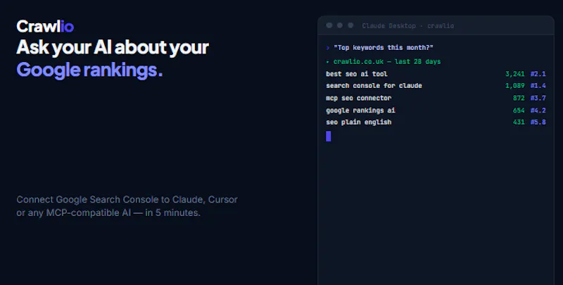Google Search Console inside your AI. screenshot 2